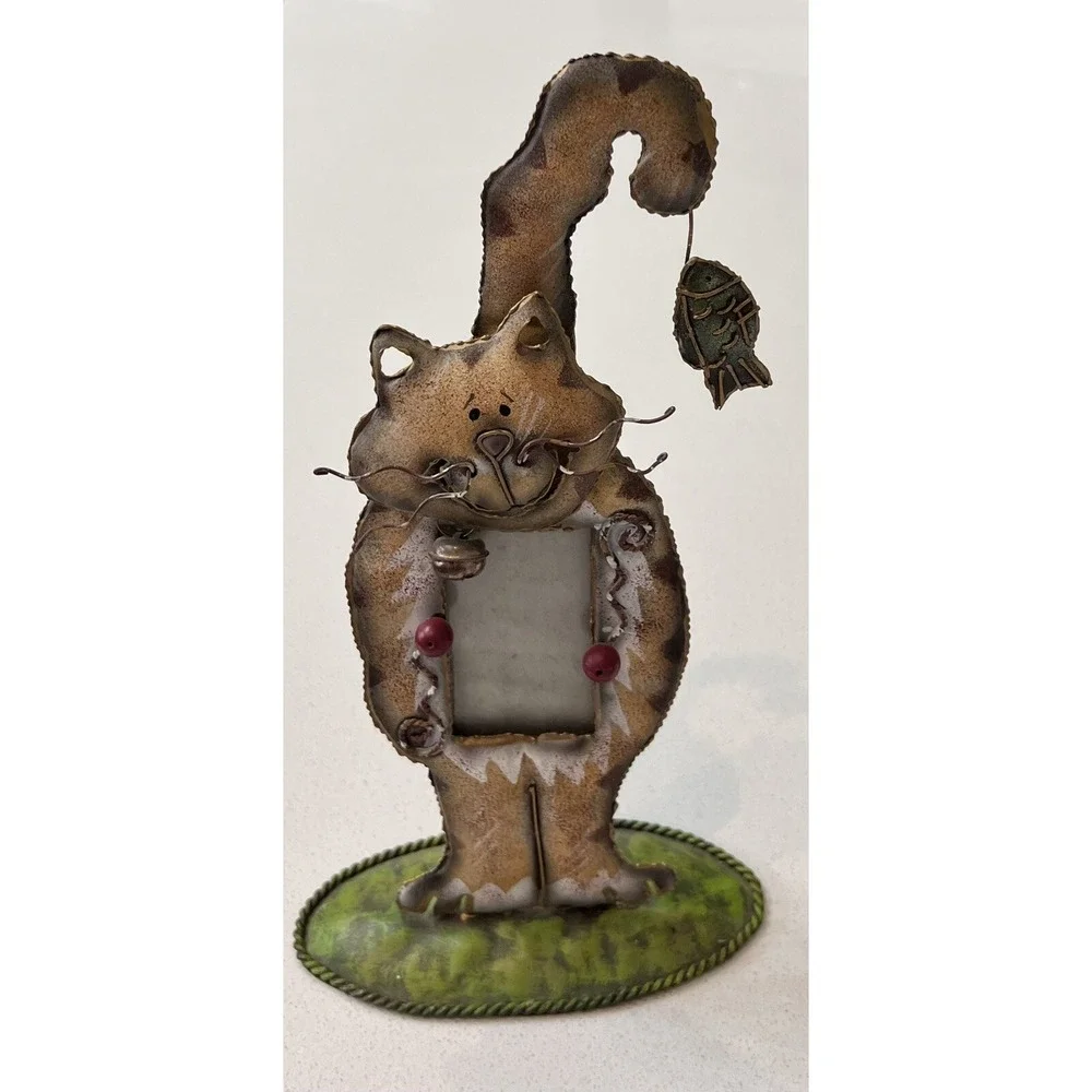 Metal Kitty Cat Photo Picture Frame